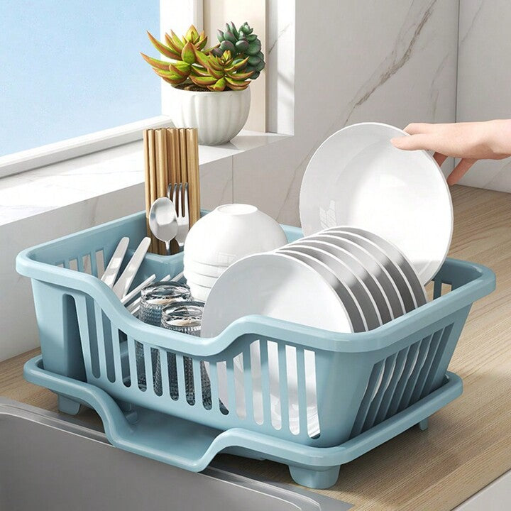 Kitchen Dish Drainer Drying Sink Rack with Tray