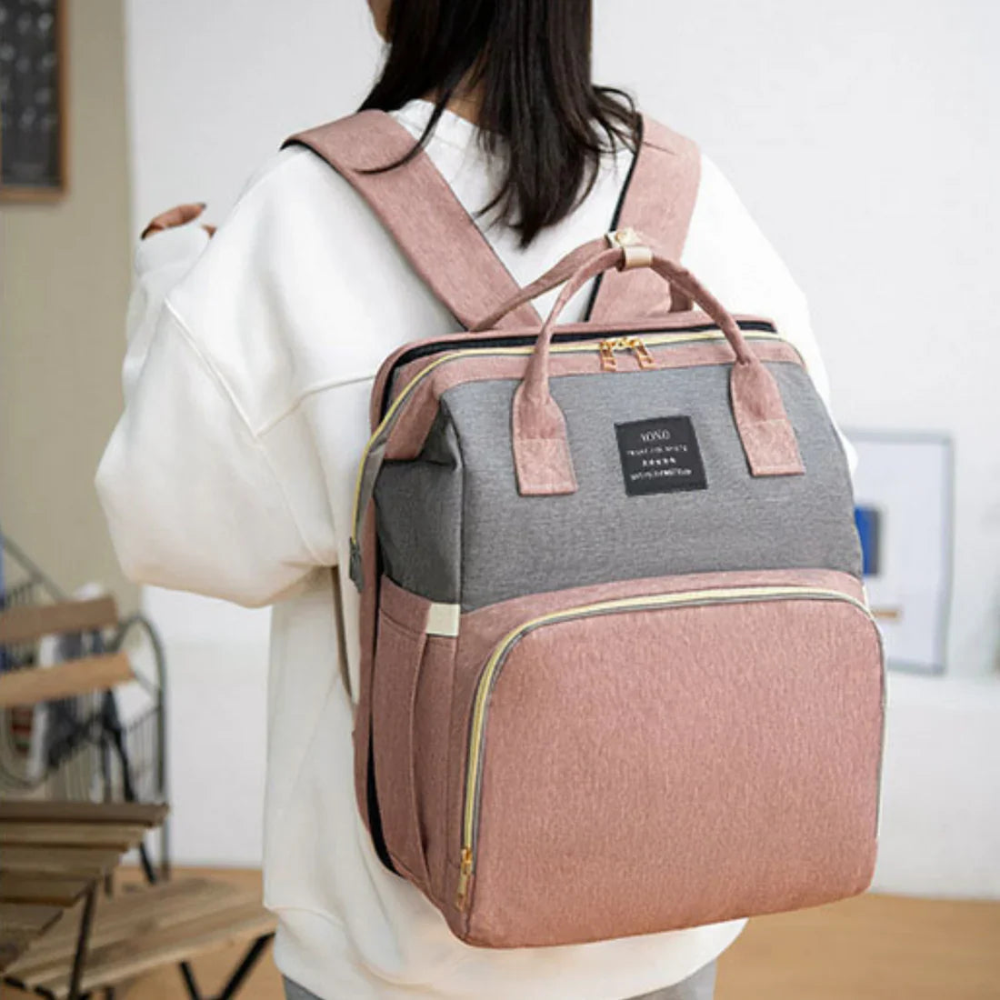 Baby Travel Diaper Bag With Outdoor Bassinet Bed  Backpack