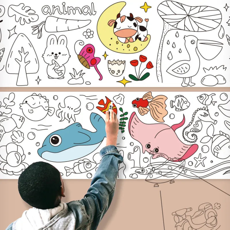Children's Coloring Drawing Roll Sticker