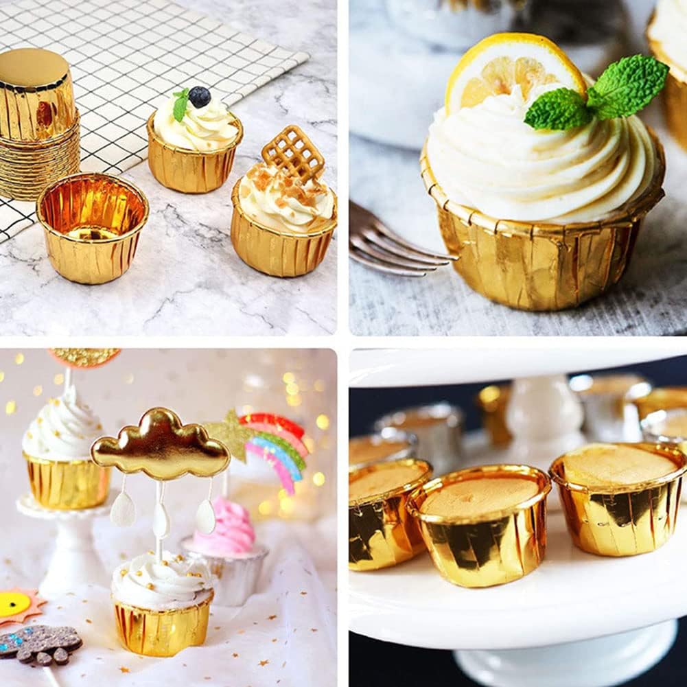 Disposable Aluminum  Ice Cream Cupcake Baking Cups 50 Pcs