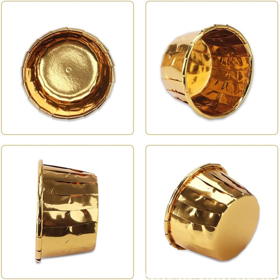 Disposable Aluminum  Ice Cream Cupcake Baking Cups 50 Pcs