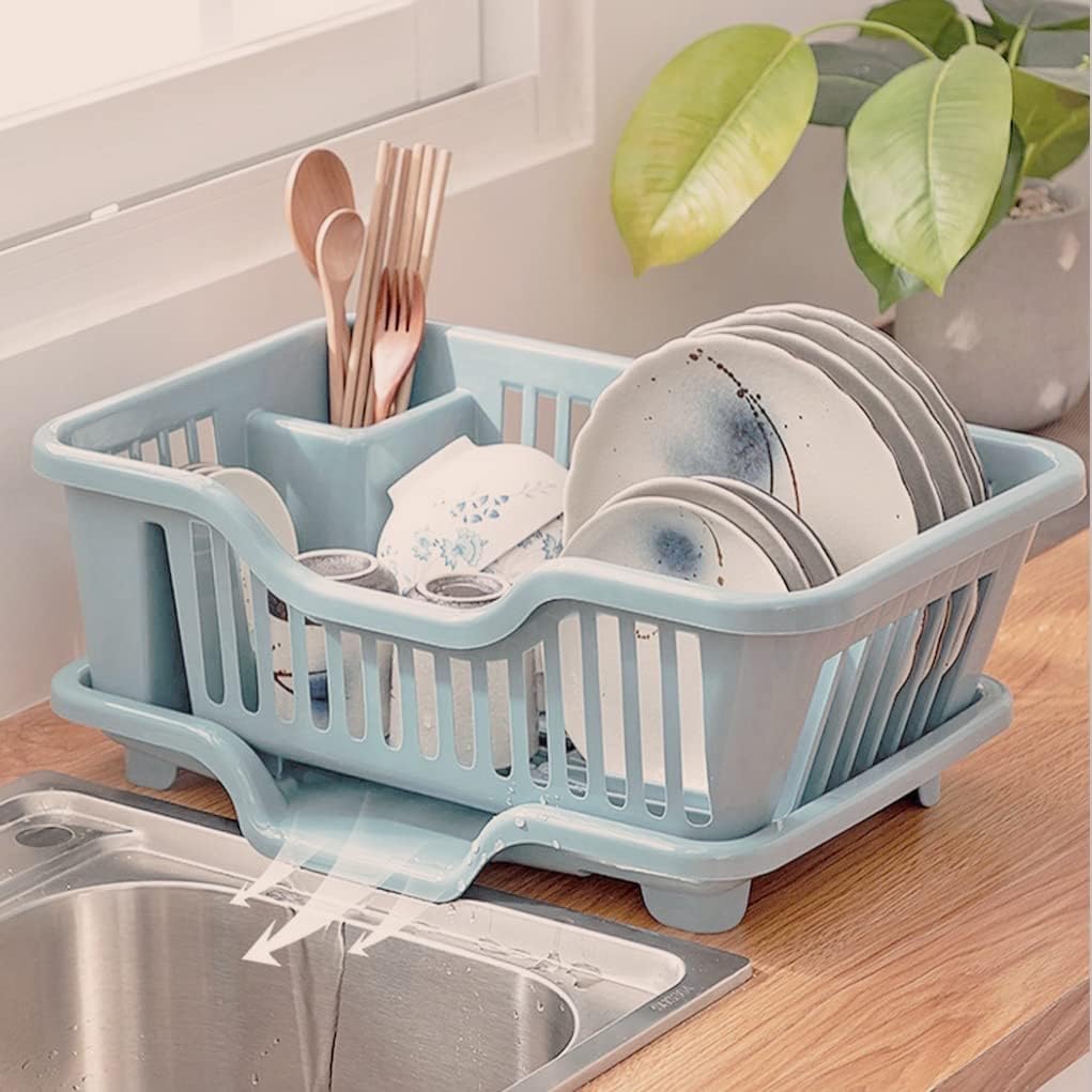 Kitchen Dish Drainer Drying Sink Rack with Tray