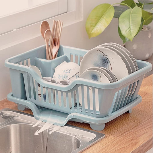 Kitchen Dish Drainer Drying Sink Rack with Tray
