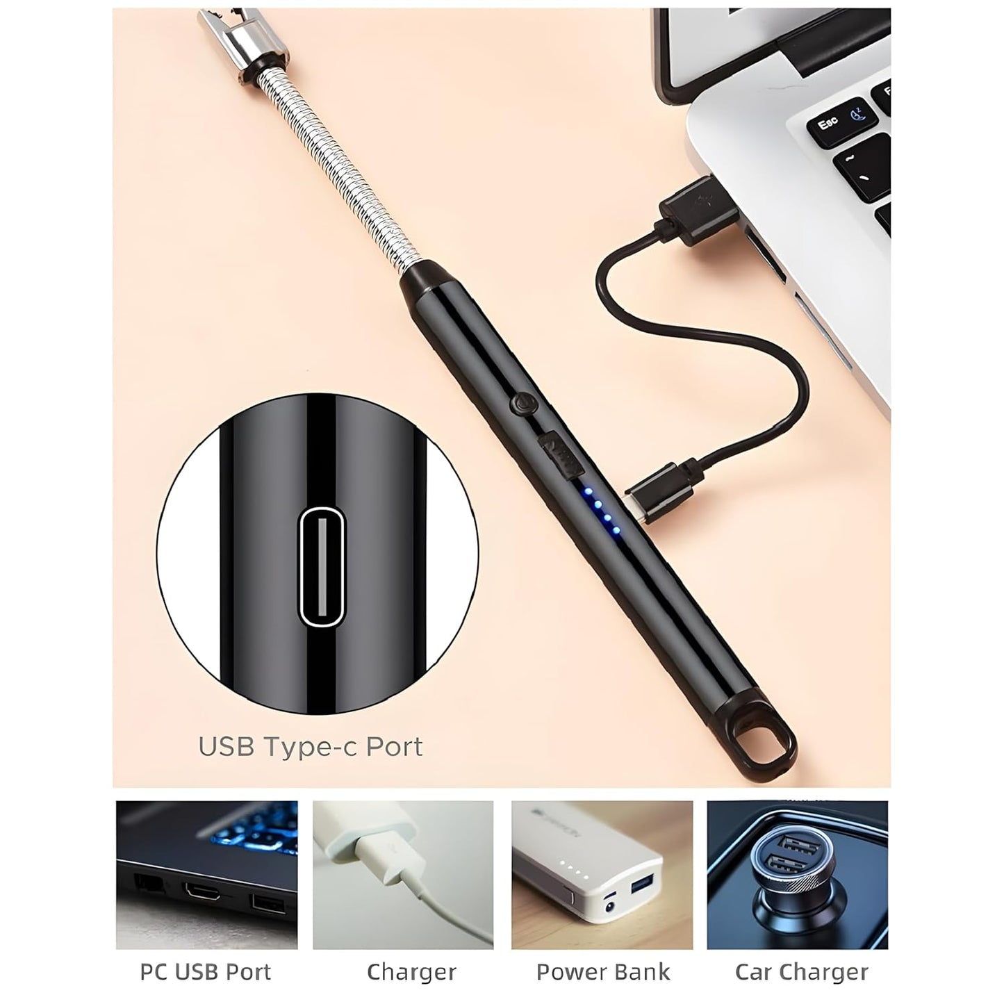 USB Rechargeable Arc Lighter ( Free Delivery Only Today )