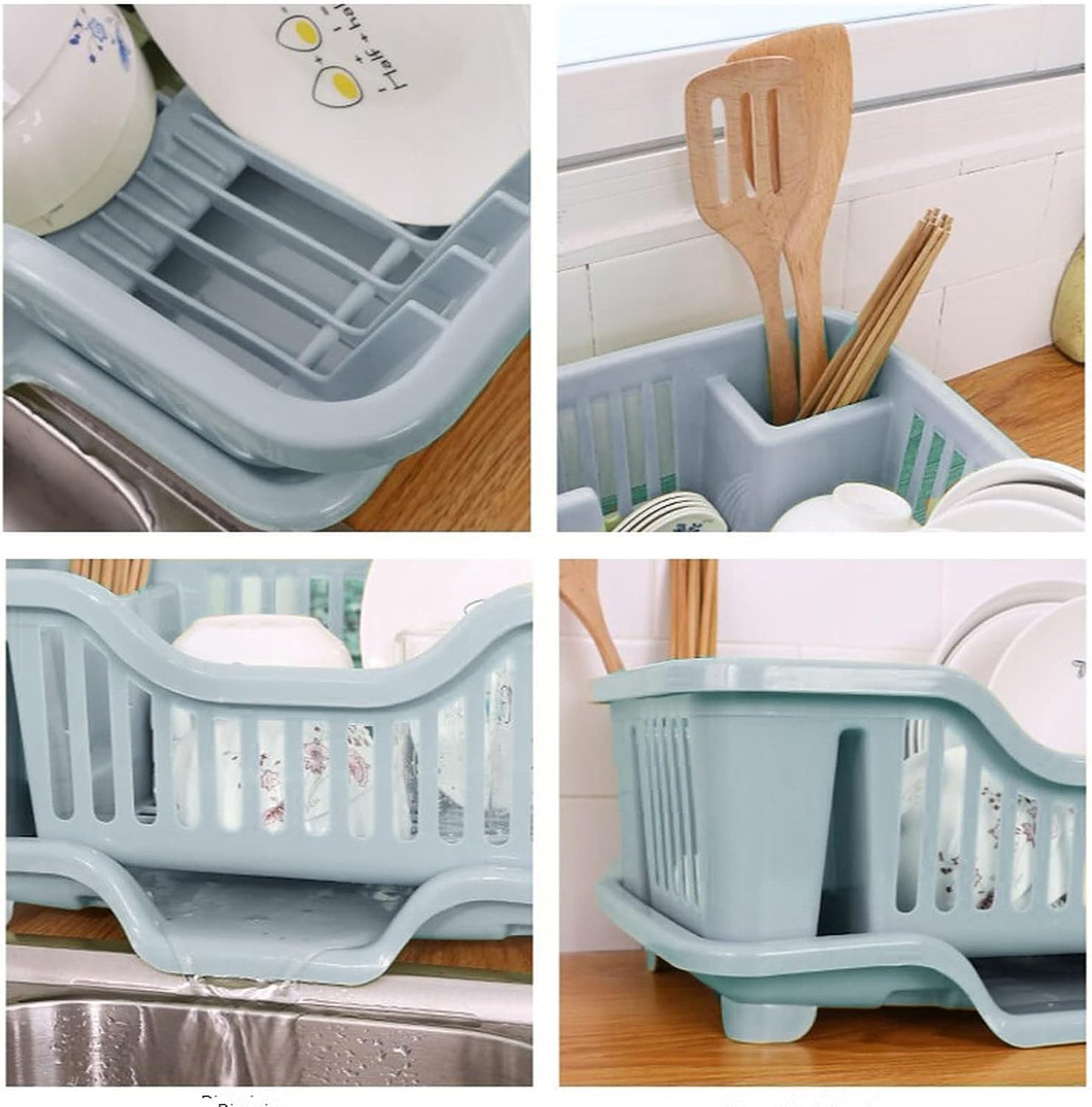 Kitchen Dish Drainer Drying Sink Rack with Tray