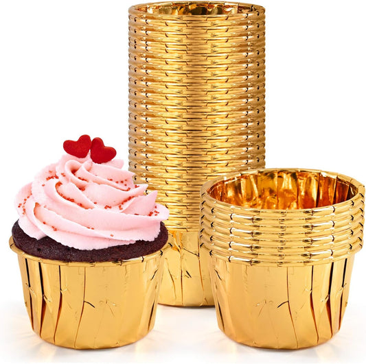 Disposable Aluminum  Ice Cream Cupcake Baking Cups 50 Pcs