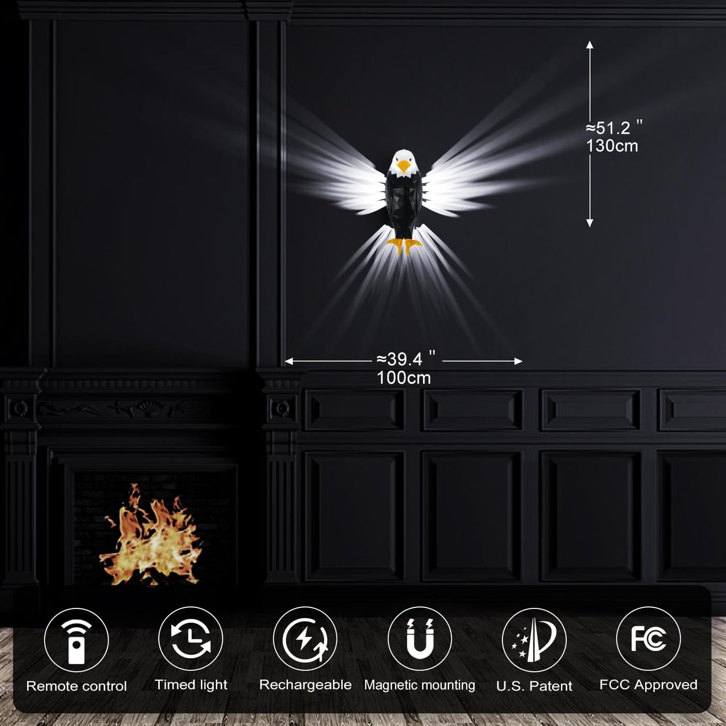 3D Luminous Eagle Wall Decoration Light