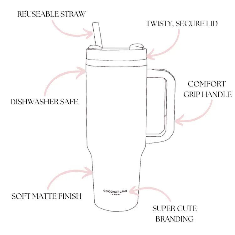 Stainless Steel 1200ML Tumbler With Straw ( Hot Selling🔥)
