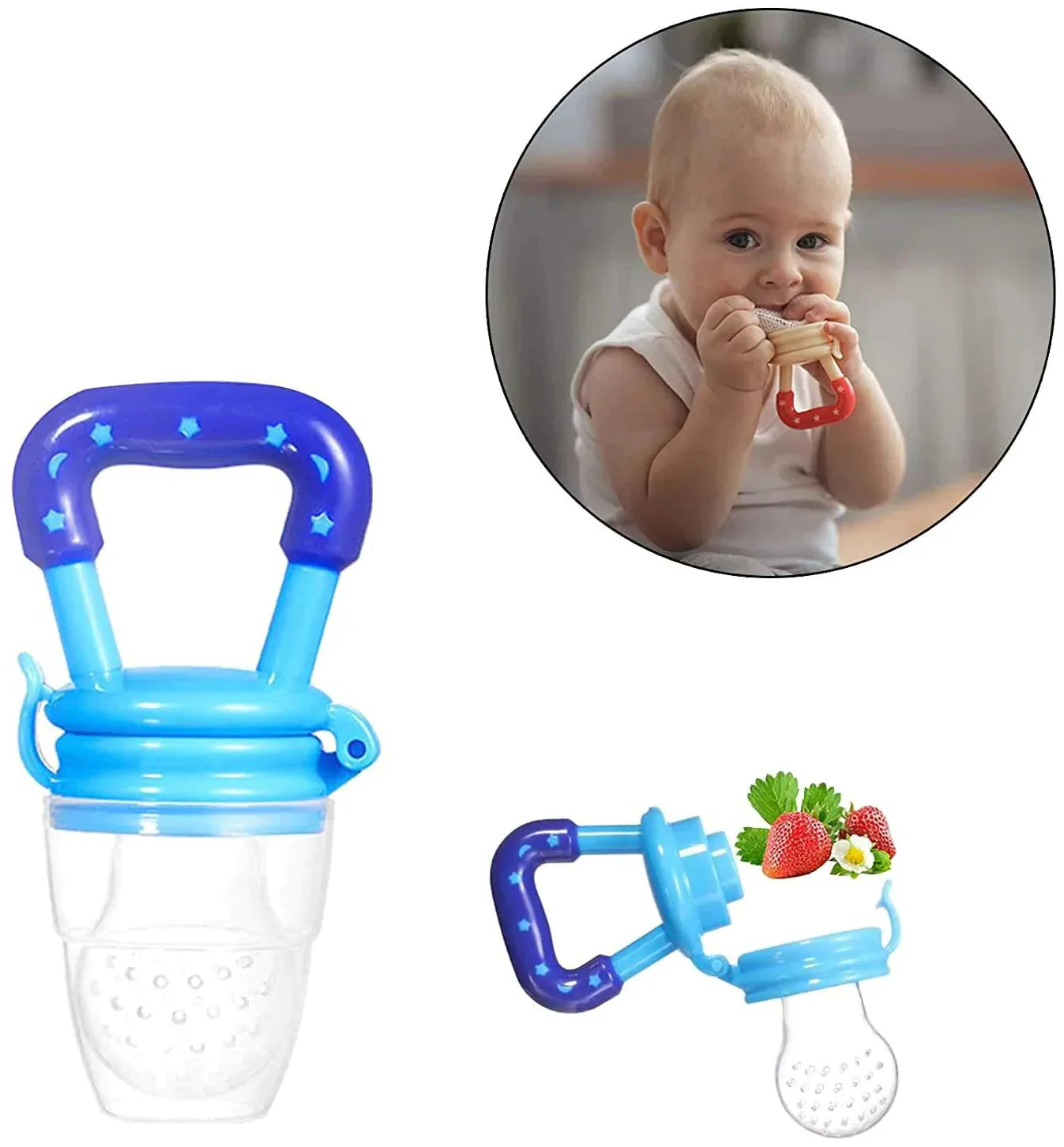 Baby Silicone Spoon Feeder Pacifier and Kneepad (Pack of 3)