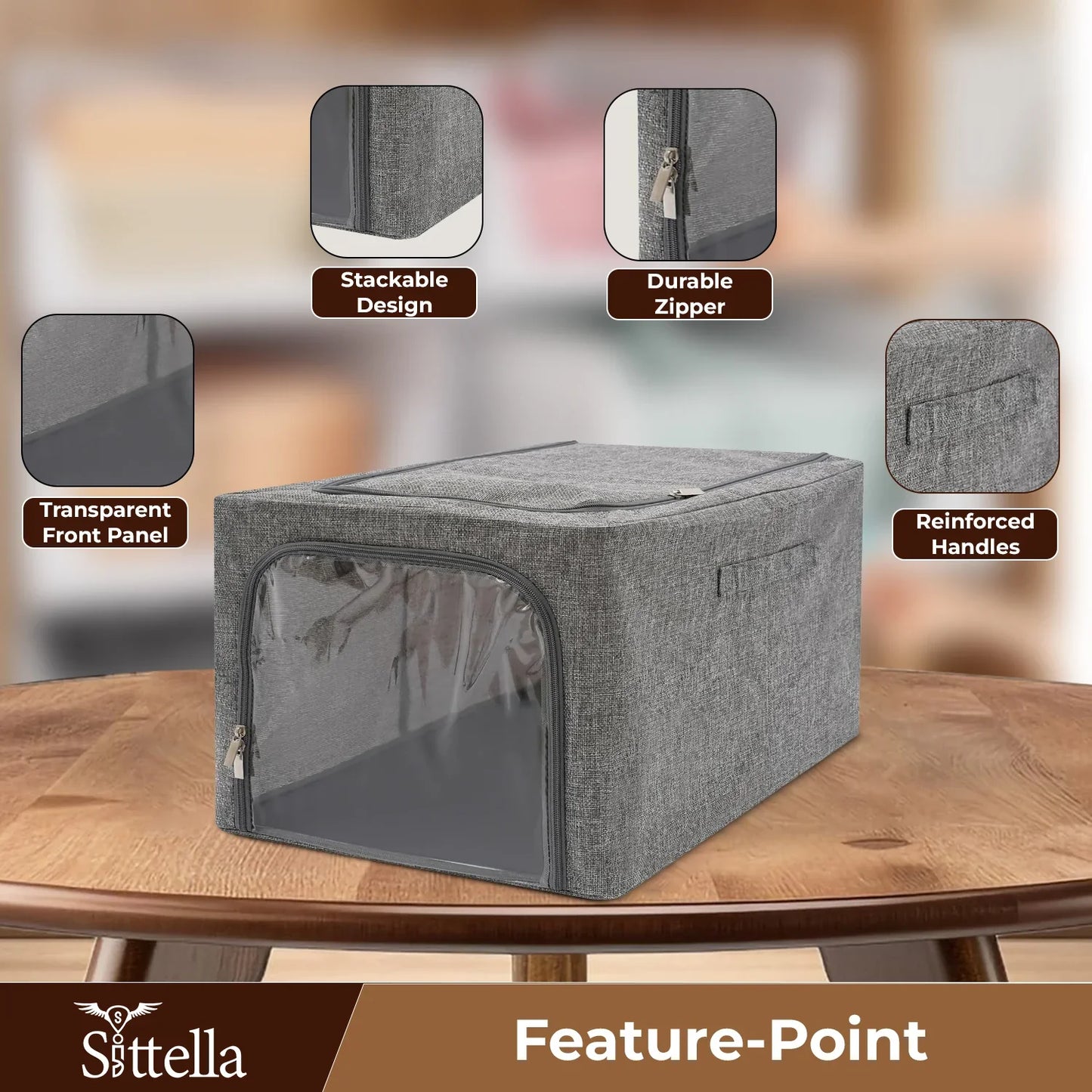 Premium Quality Foldable Zipper Storage Box for Clothes, Shoes & More