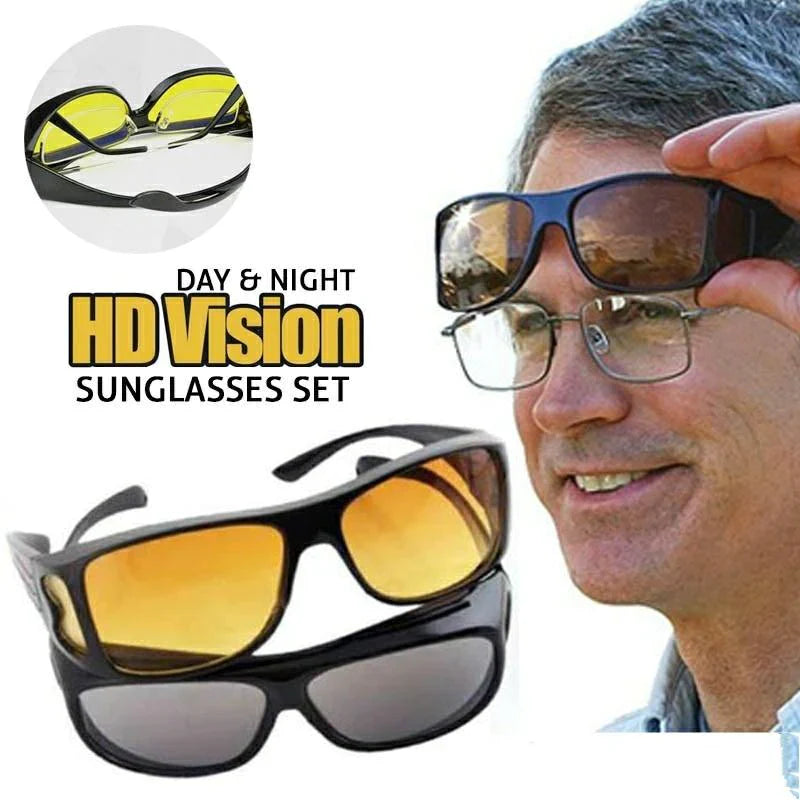 HD VISION DAY AND NIGHT DRIVING GLASSES (Pack of 2)