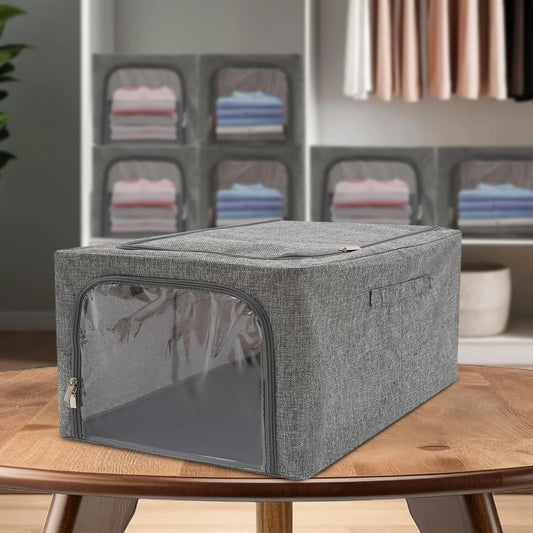 Premium Quality Foldable Zipper Storage Box for Clothes, Shoes & More