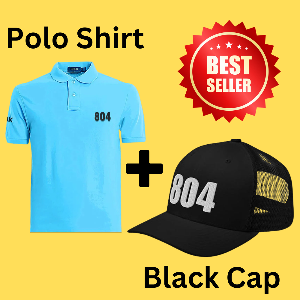 Sky Blue 804 Embroidery Polo Shirt - Eid Best Seller🔥