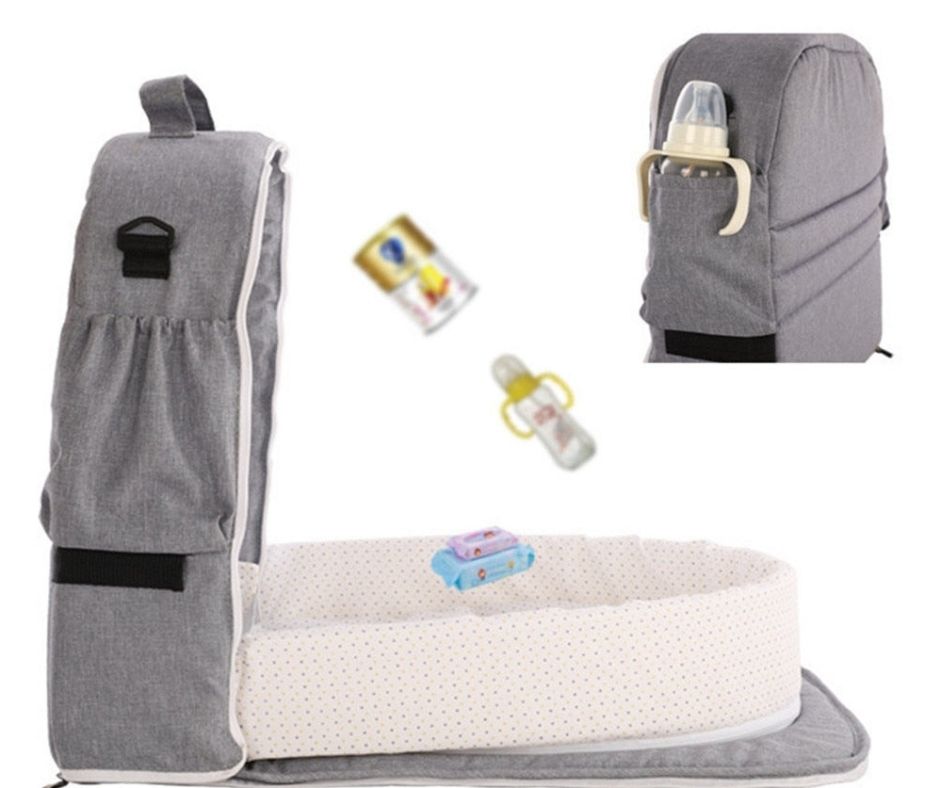 Portable Newborn Baby Bed with Toys Mosquito Net - Foldable Travel Infant Bed