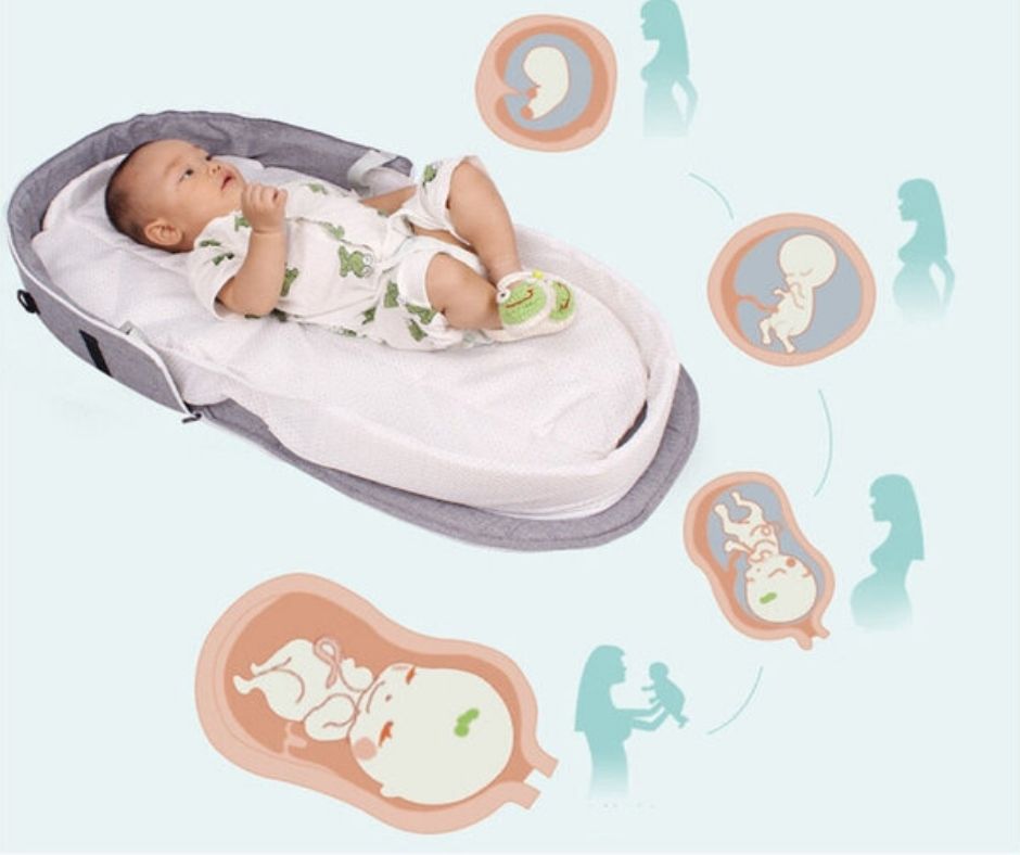 Portable Newborn Baby Bed with Toys Mosquito Net - Foldable Travel Infant Bed
