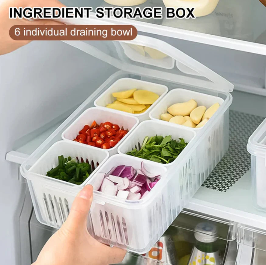 6 Grids Food Storage Container with Lid