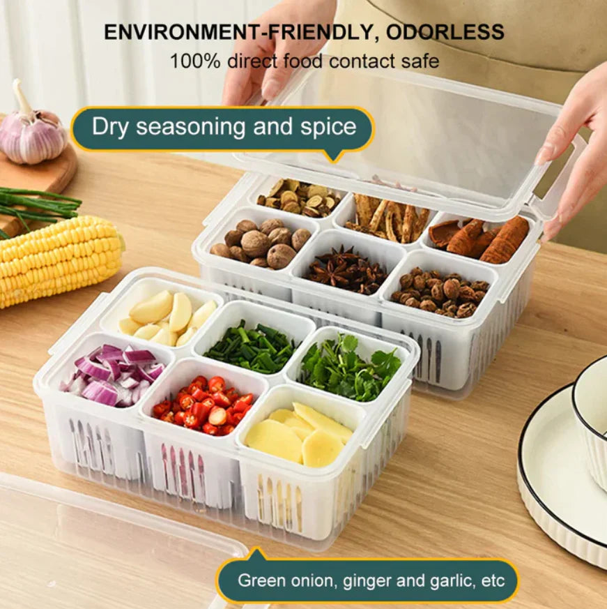 6 Grids Food Storage Container with Lid