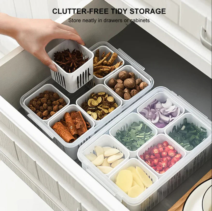 6 Grids Food Storage Container with Lid
