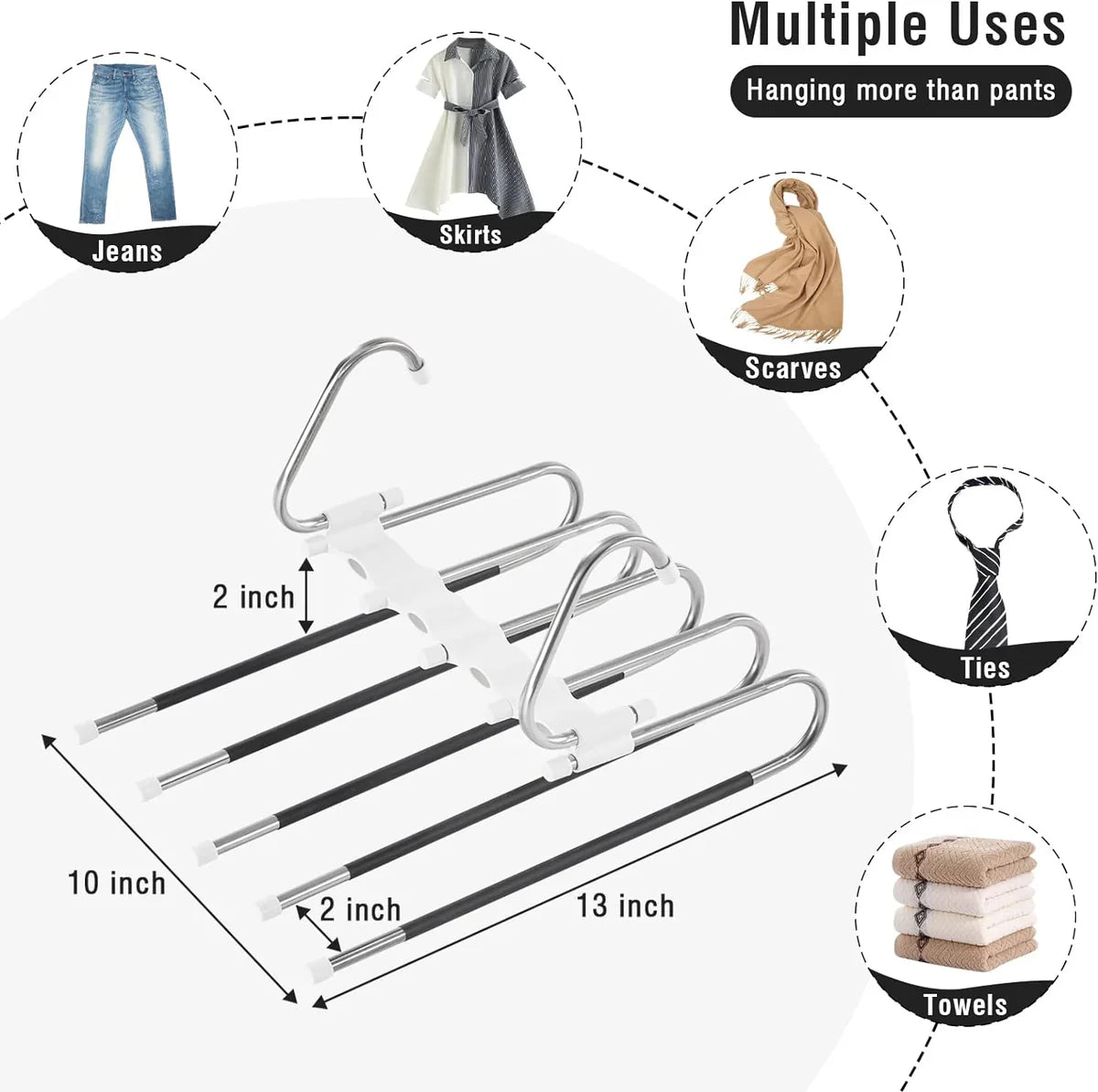 5 in 1  Space Saving Clothes Organizer Hanger