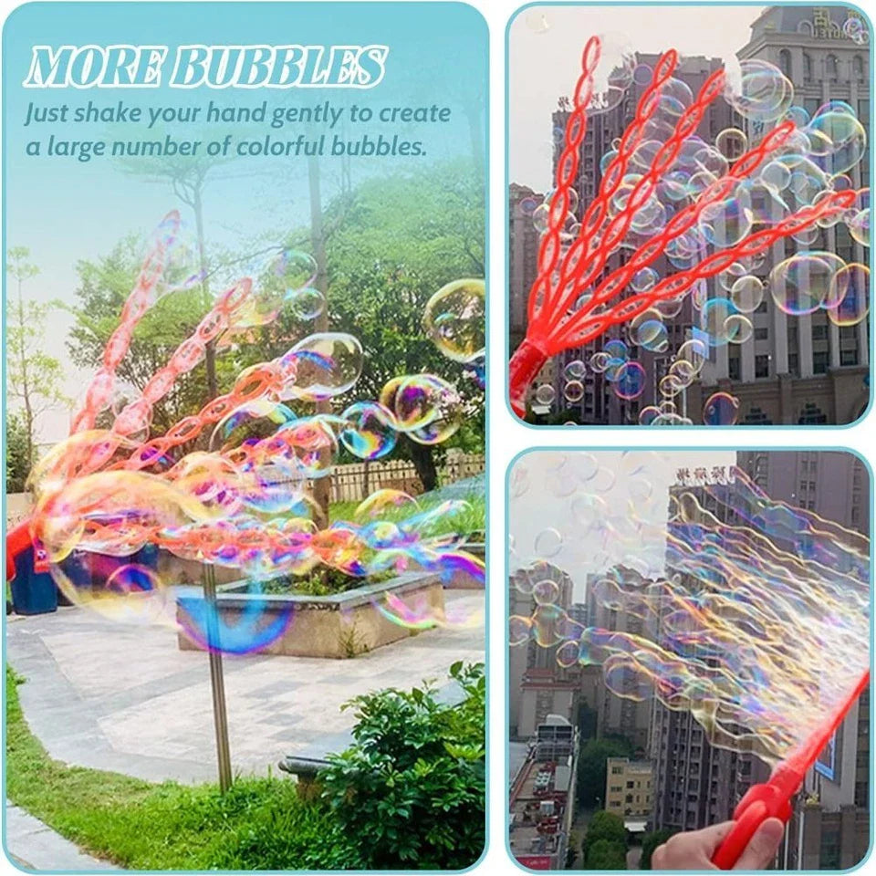 Kids Smiley Face Bubble Wand Toy With 2 Liquid Packet